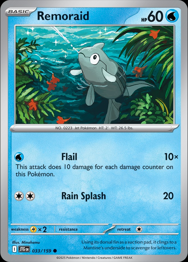 Karta Pokémon: Journey Together - 033 - Remoraid (Reverse Holo)