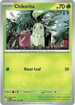Karta Pokémon: Mega Evolution - 008 - Chikorita (Reverse Holo)