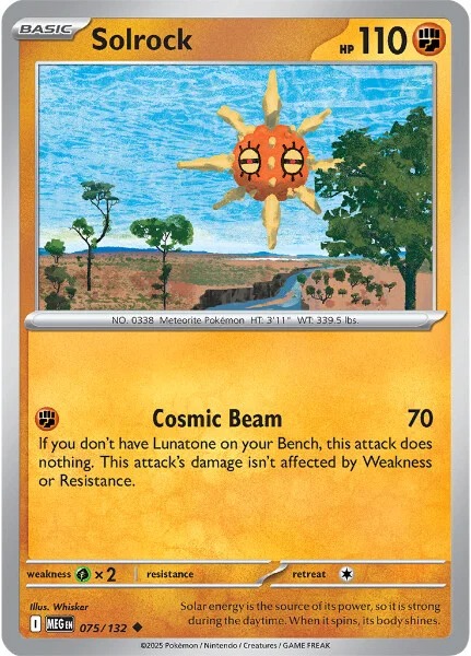 Karta Pokémon: Mega Evolution - 075 - Solrock (Reverse Holo)