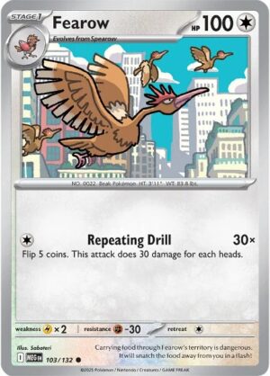 Karta Pokémon: Mega Evolution - 103 - Fearow (Reverse Holo)