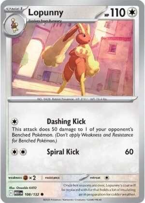 Karta Pokémon: Mega Evolution - 108 - Lopunny (Reverse Holo)