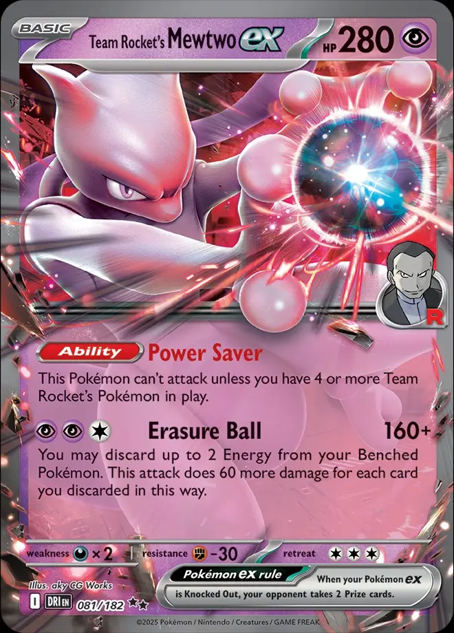 Karta Pokémon: Destined Rivals - 081 - Team Rocket's Mewtwo ex