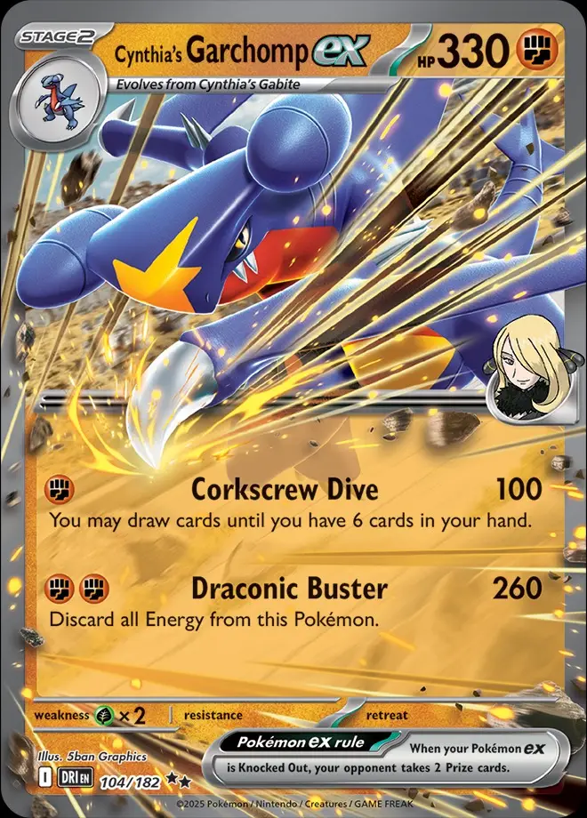 Karta Pokémon: Destined Rivals - 104 - Cynthia’s Garchomp ex