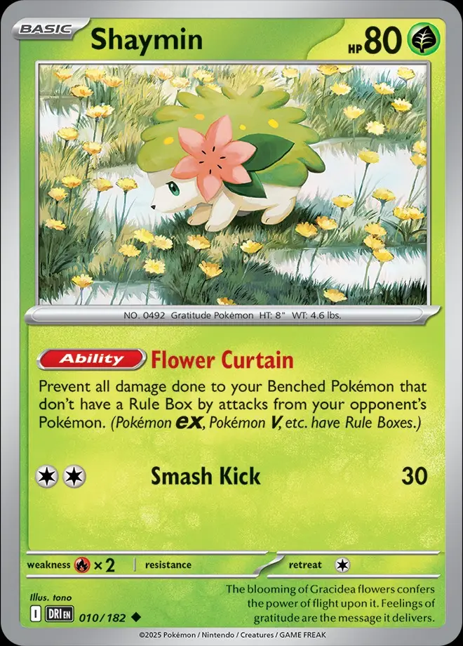 Karta Pokémon: Destined Rivals - 010 - Shaymin (Reverse Holo)