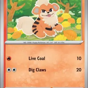 Karta Pokémon: Destined Rivals - 027 - Growlithe (Reverse Holo)