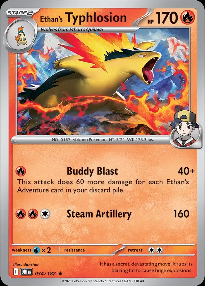 Karta Pokémon: Destined Rivals - 034 - Ethan's Typhlosion (Holo)