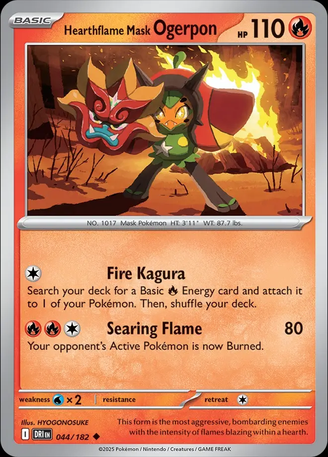Karta Pokémon: Destined Rivals - 044 - Hearthflame Mask Ogerpon