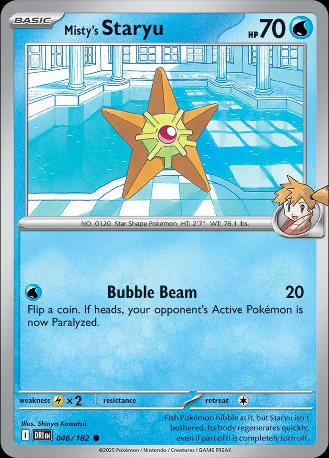 Karta Pokémon: Destined Rivals - 046 - Misty's Staryu (Reverse Holo)