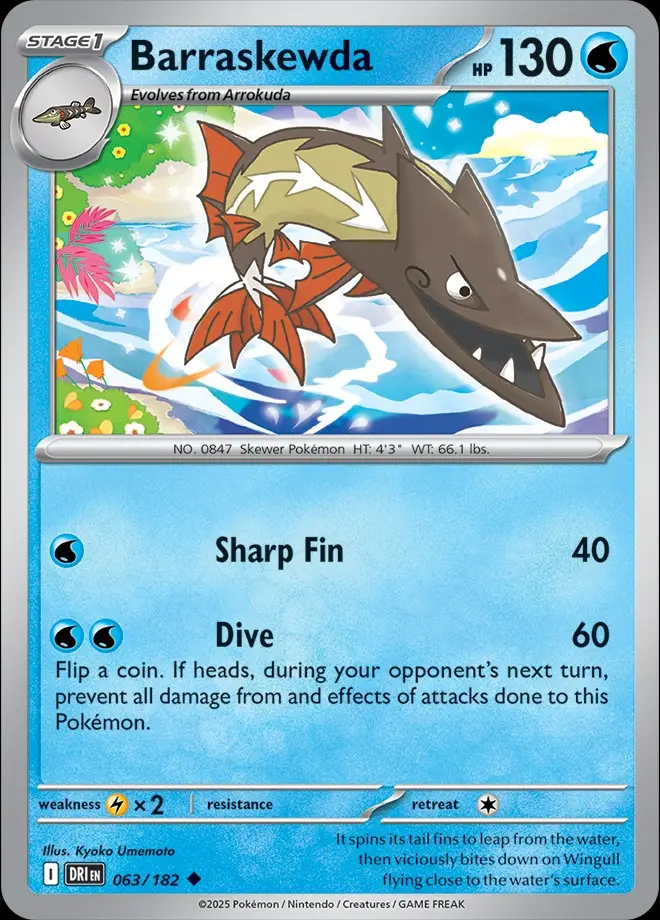 Karta Pokémon: Destined Rivals - 063 - Barraskewda