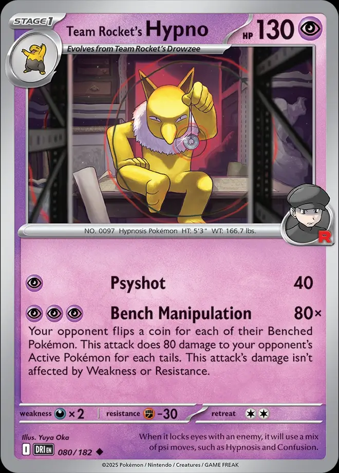 Karta Pokémon: Destined Rivals - 080 - Team Rocket's Hypno