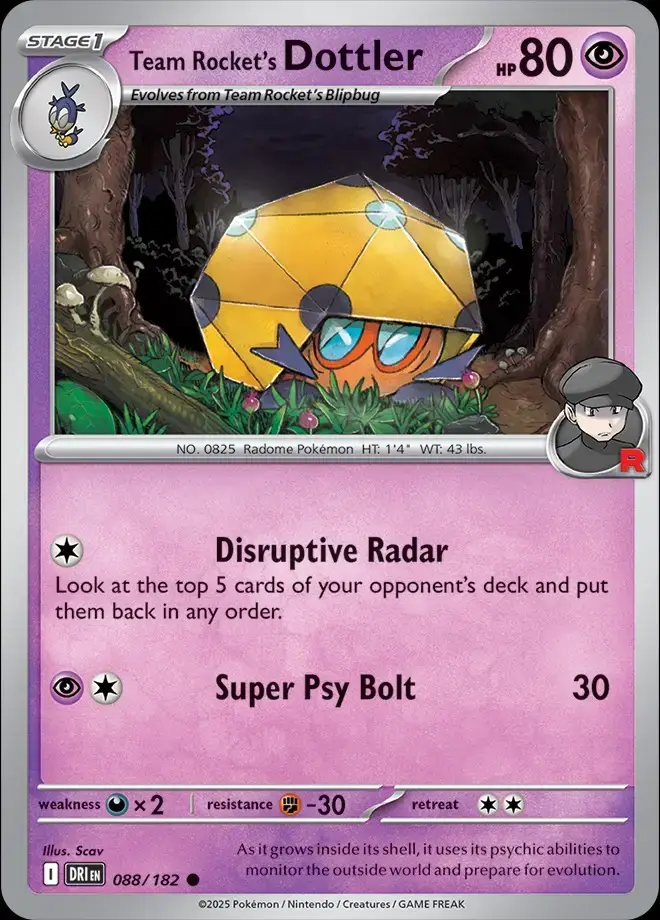 Karta Pokémon: Destined Rivals - 088 - Team Rocket's Dottler
