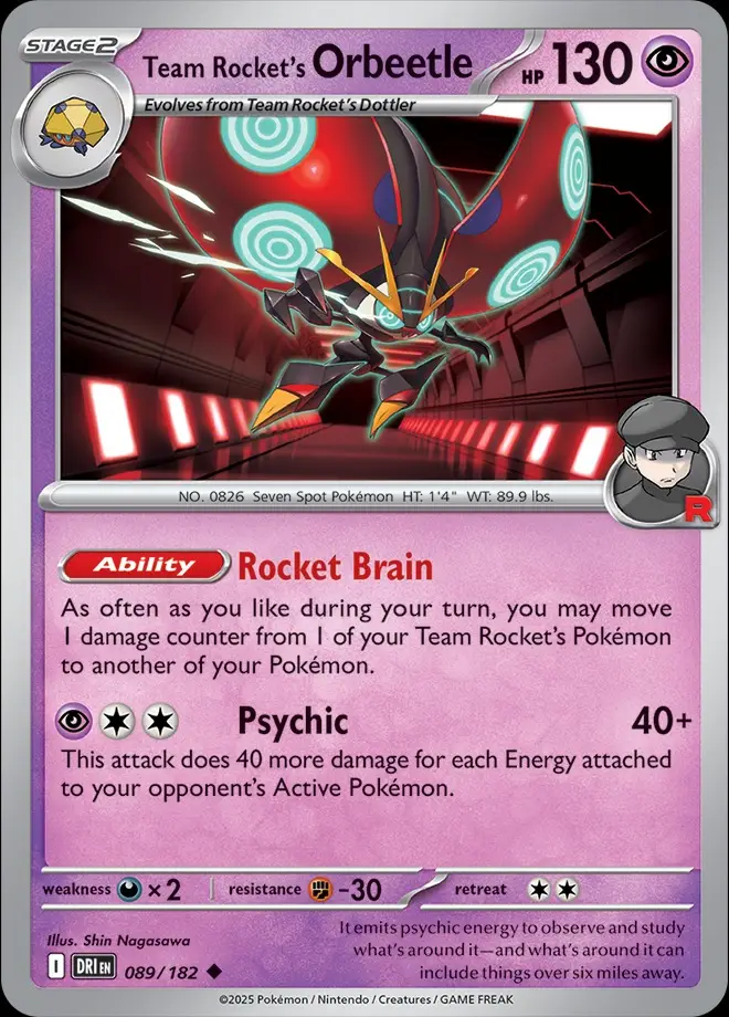 Karta Pokémon: Destined Rivals - 089 - Team Rocket's Orbeetle
