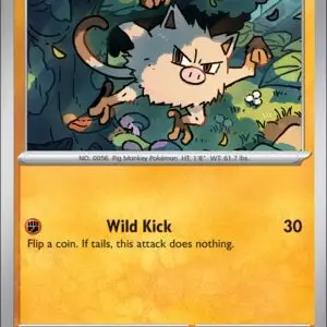 Karta Pokémon: Destined Rivals - 090 - Mankey (Reverse Holo)