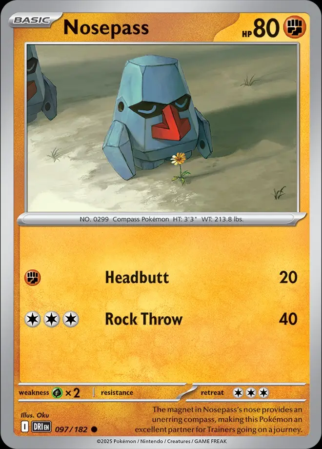Karta Pokémon: Destined Rivals - 097 - Nosepass