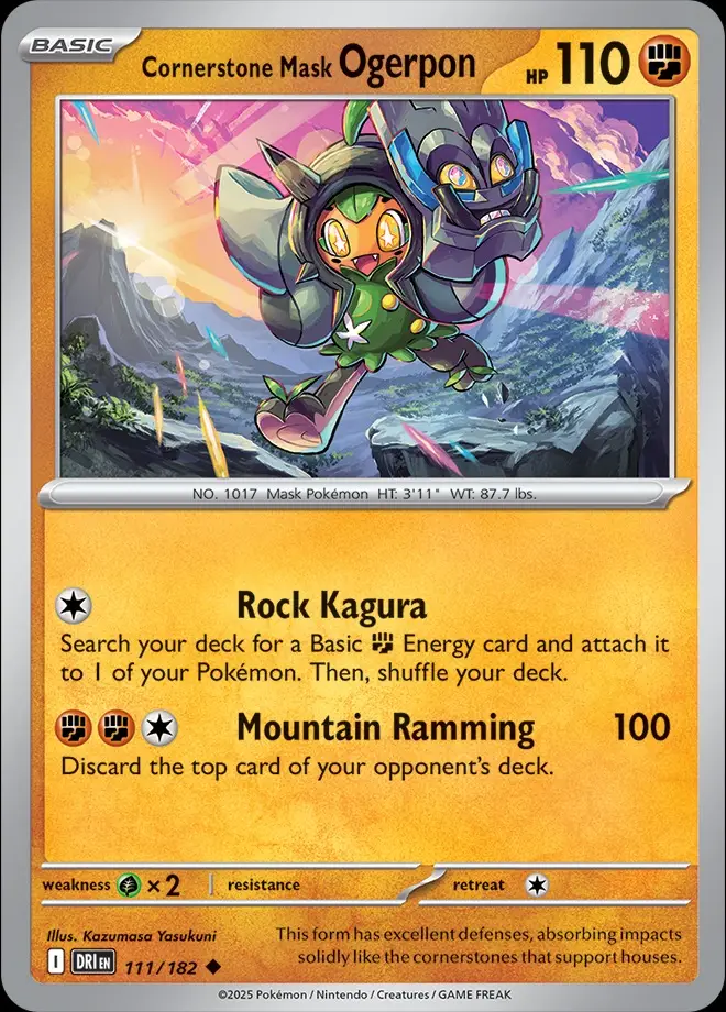 Karta Pokémon: Destined Rivals - 111 - Cornerstone Mask Ogerpon