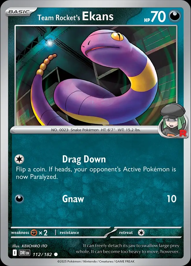 Karta Pokémon: Destined Rivals - 112 - Team Rocket’s Ekans