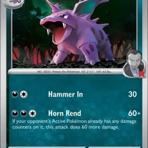 Karta Pokémon: Destined Rivals - 118 - Team Rocket’s Nidorino (Reverse Holo)