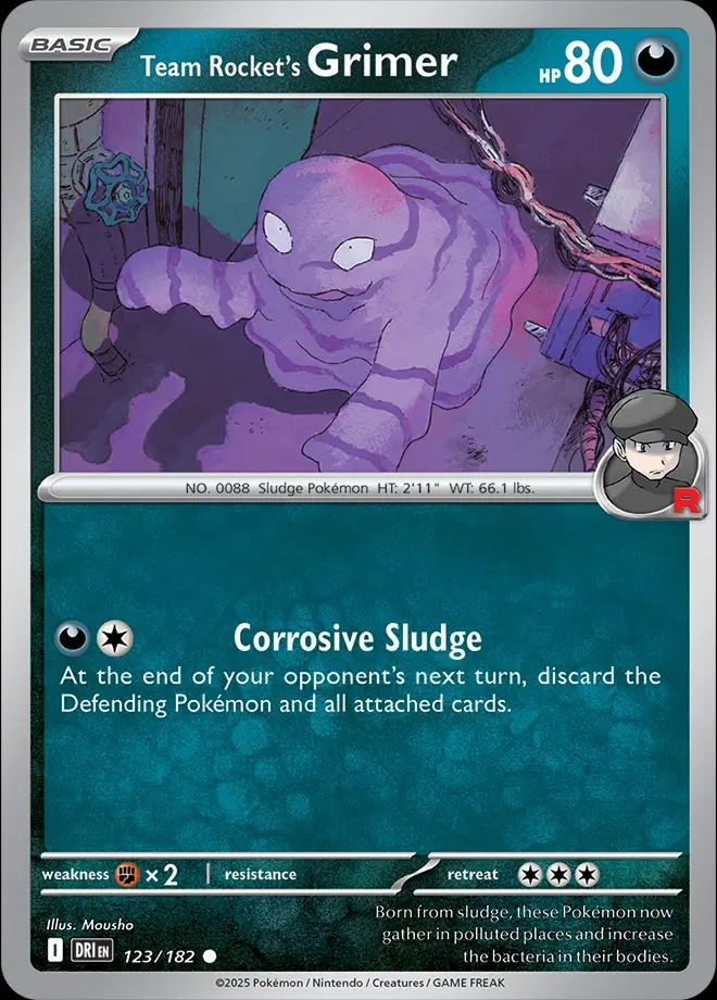 Karta Pokémon: Destined Rivals - 123 - Team Rocket’s Grimer (Reverse Holo)