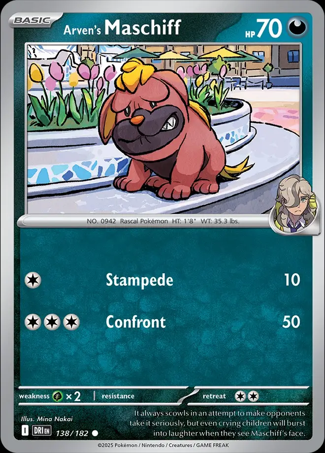 Karta Pokémon: Destined Rivals - 138 - Arven’s Maschiff