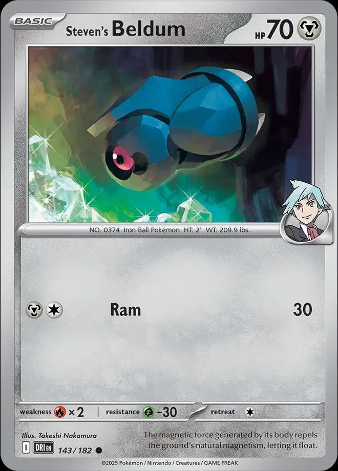 Karta Pokémon: Destined Rivals - 142 - Steven’s Beldum
