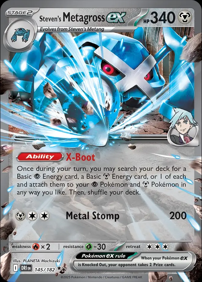 Karta Pokémon: Destined Rivals - 145 - Steven’s Metagross ex