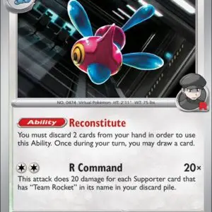 Karta Pokémon: Destined Rivals - 155 - Team Rocket’s Porygon-Z (Reverse Holo)