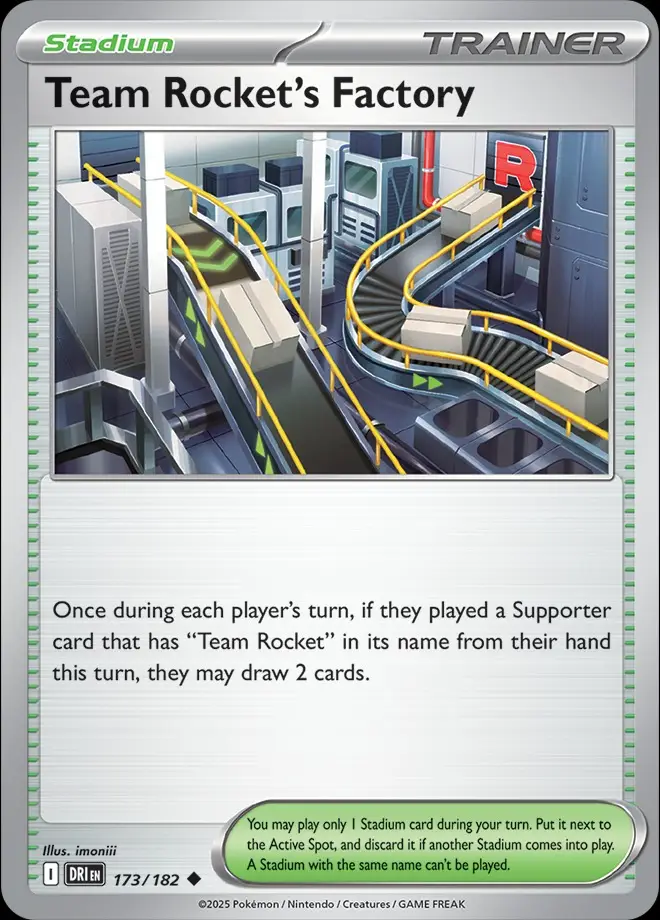 Karta Pokémon: Destined Rivals - 173 - Team Rocket’s Factory