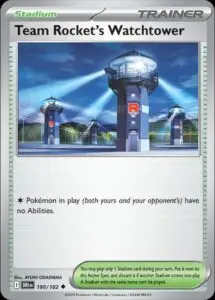 Karta Pokémon: Destined Rivals - 180 - Team Rocket’s Watchtower (Reverse Holo)