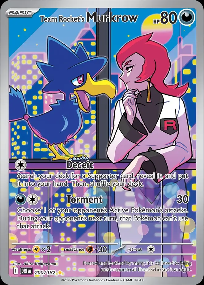 Karta Pokémon: Destined Rivals - 200 - Team Rocket’s Murkrow