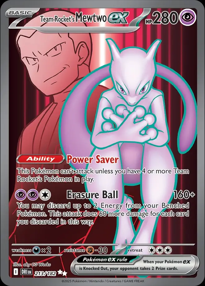 Karta Pokémon: Destined Rivals - 213 - Team Rocket’s Mewtwo ex