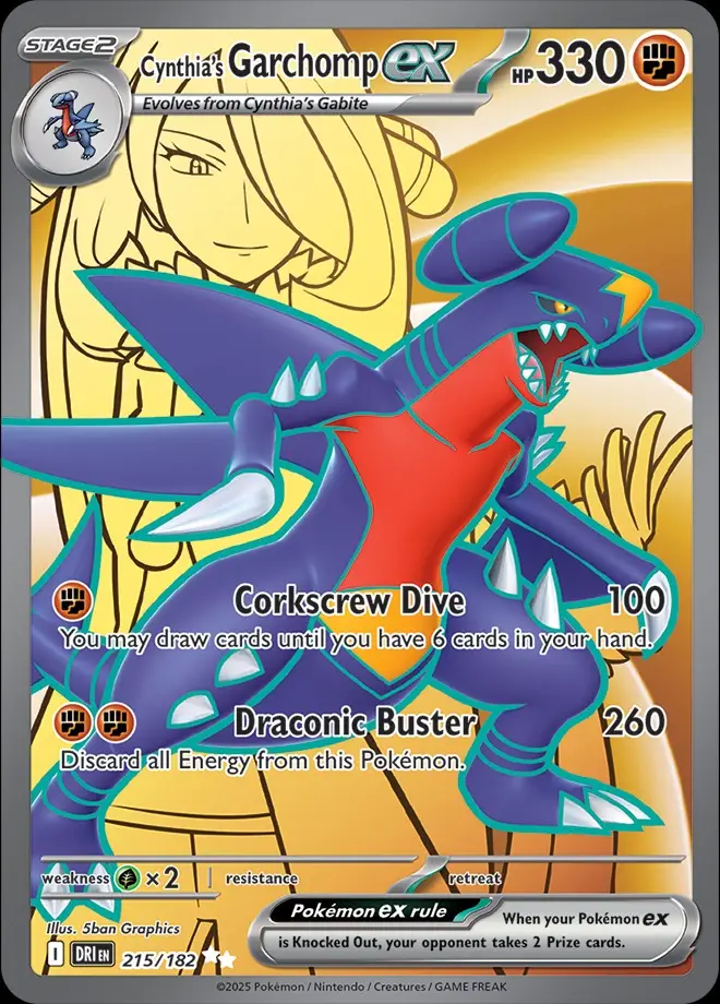 Karta Pokémon: Destined Rivals - 215 - Cynthia’s Garchomp ex