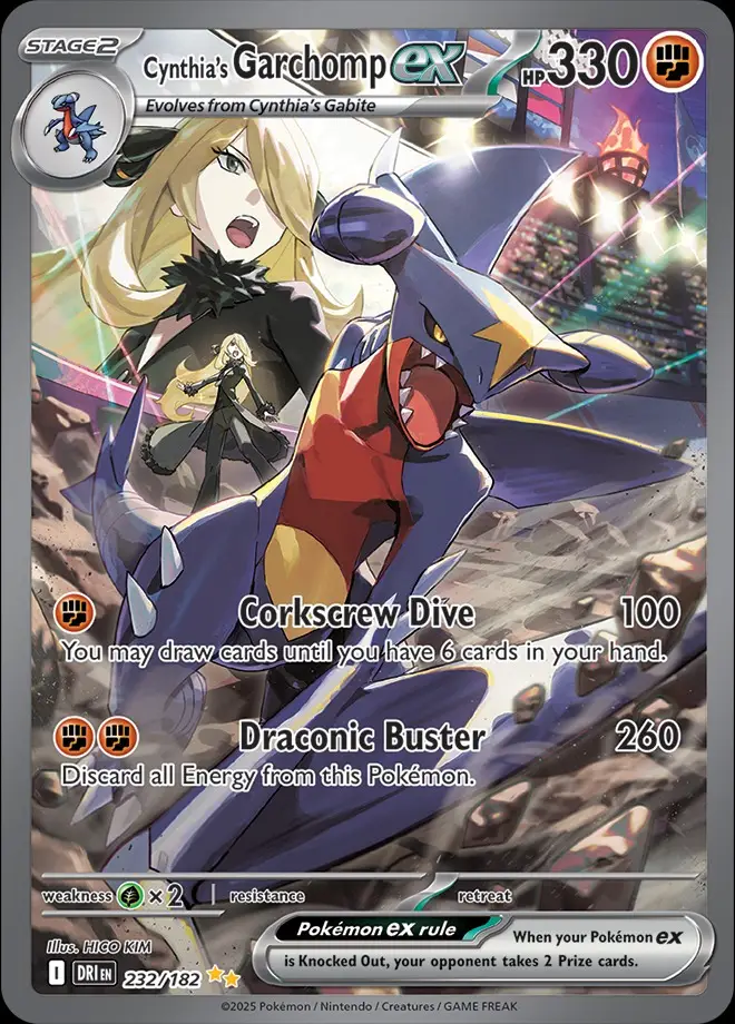 Karta Pokémon: Destined Rivals - 232 - Cynthia’s Garchomp ex