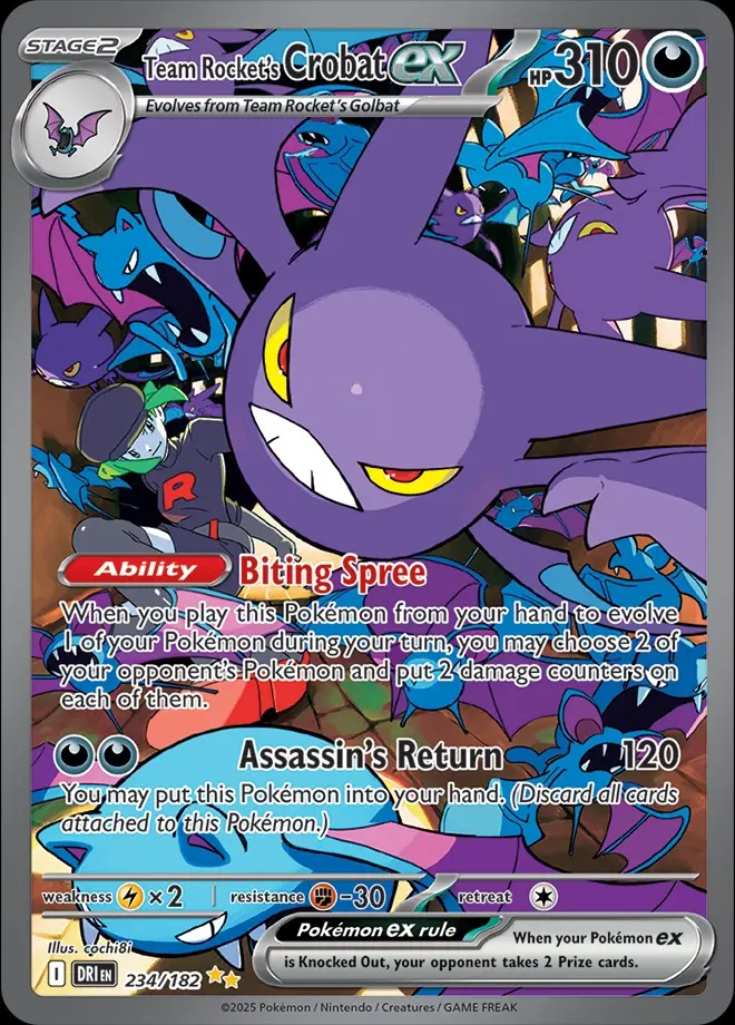 Karta Pokémon: Destined Rivals - 234 - Team Rocket’s Crobat ex