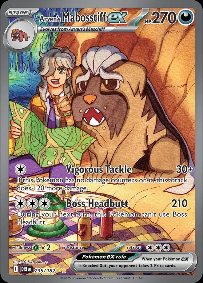 Karta Pokémon: Destined Rivals - 235 - Arven’s Mabosstiff ex