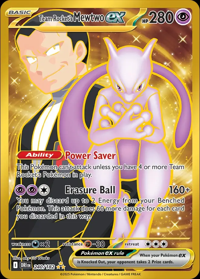 Karta Pokémon: Destined Rivals - 240 - Team Rocket’s Mewtwo ex