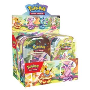 Pokémon TCG: Scarlet & Violet - Prismatic Evolutions - Mini tin BUNDLE 8 display