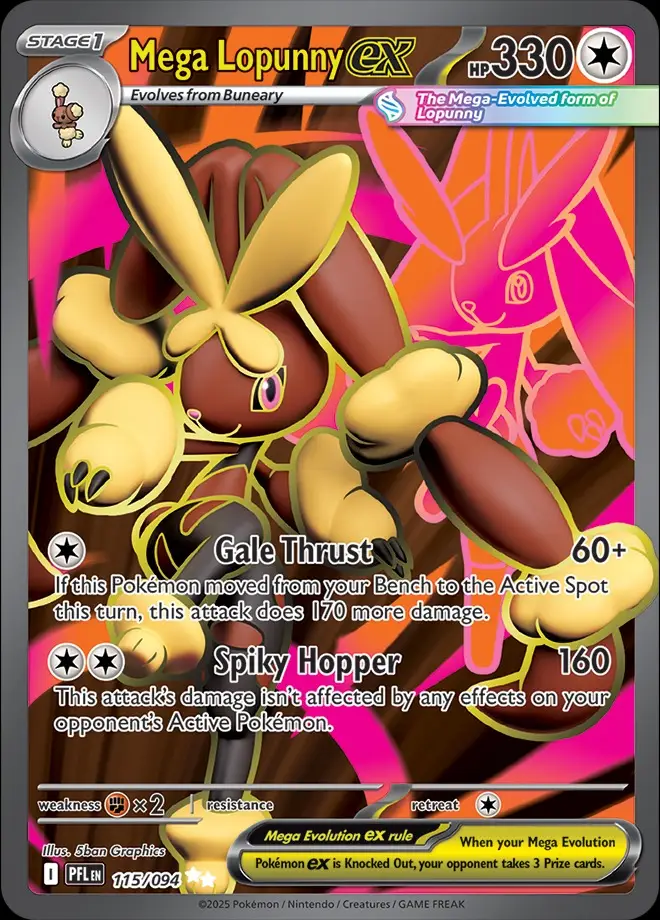 Karta Pokémon: Phantasmal Flames - 115 - Mega Lopunny ex
