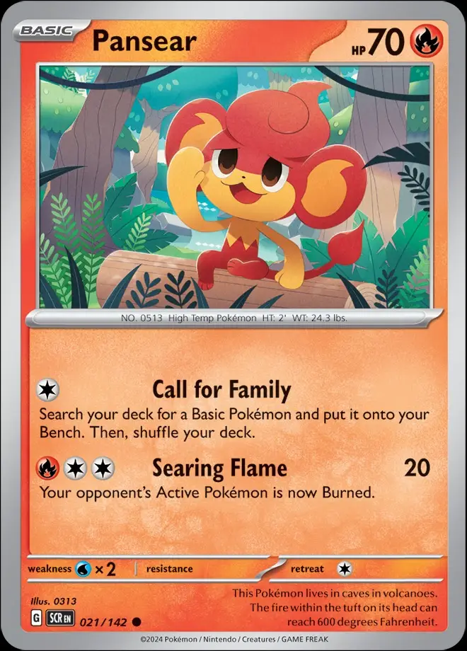 Karta Pokémon: Stellar Crown - 021 - Pansear (Reverse Holo)