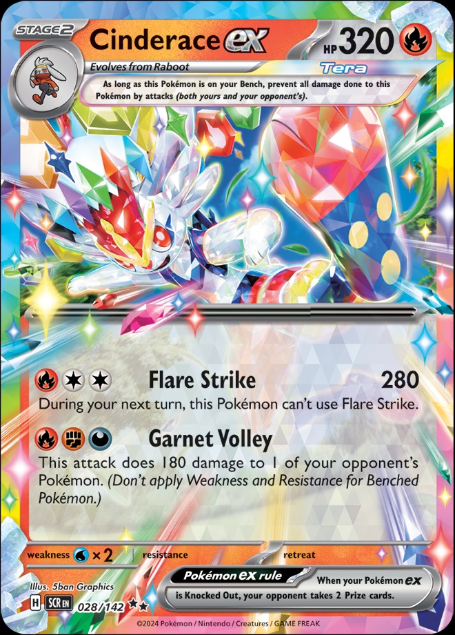 Karta Pokémon: Stellar Crown - 028 - Cinderace ex