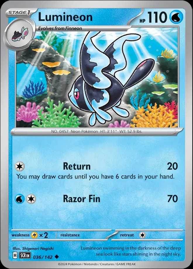 Karta Pokémon: Stellar Crown - 036 - Lumineon (Reverse Holo)
