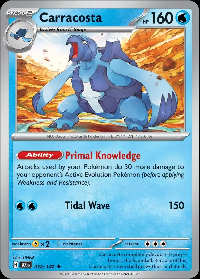 Karta Pokémon: Stellar Crown - 038 - Carracosta (Reverse Holo)