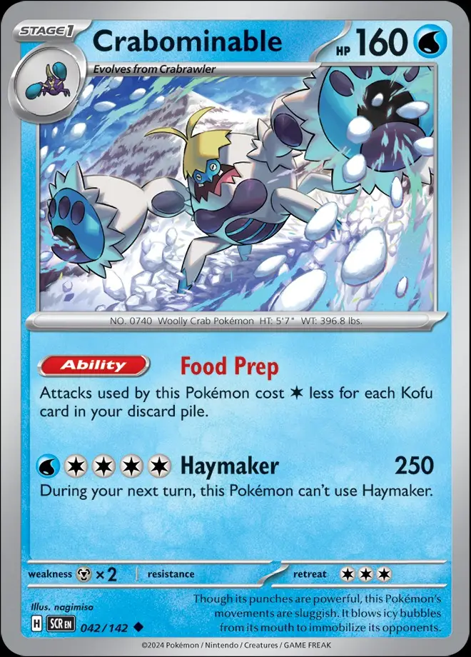 Karta Pokémon: Stellar Crown - 042 - Crabominable (Reverse Holo)