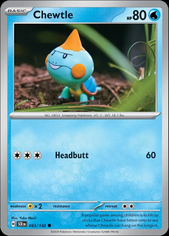 Karta Pokémon: Stellar Crown - 043 - Chewtle (Reverse Holo)