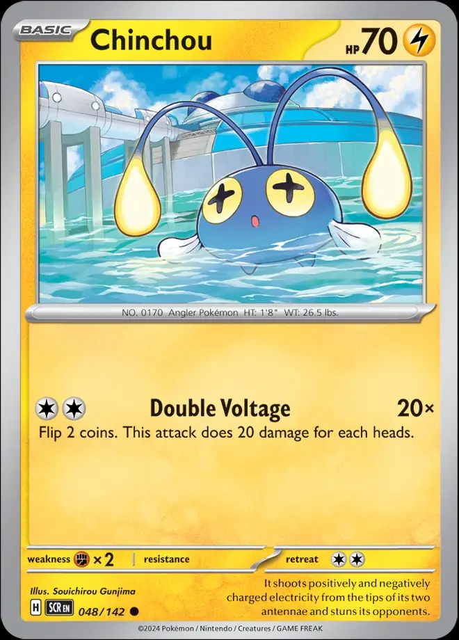Karta Pokémon: Stellar Crown - 048 - Chinchou (Reverse Holo)