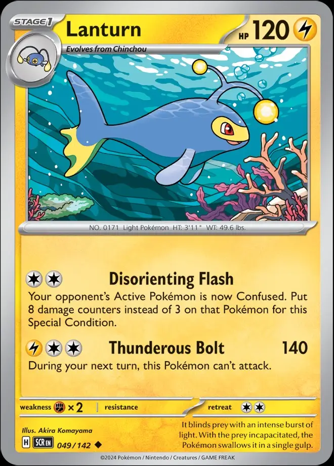 Karta Pokémon: Stellar Crown - 049 - Lanturn