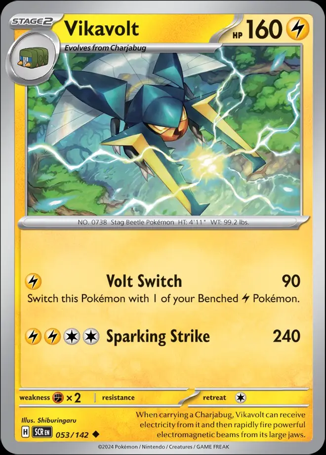 Karta Pokémon: Stellar Crown - 053 - Vikavolt (Reverse Holo)