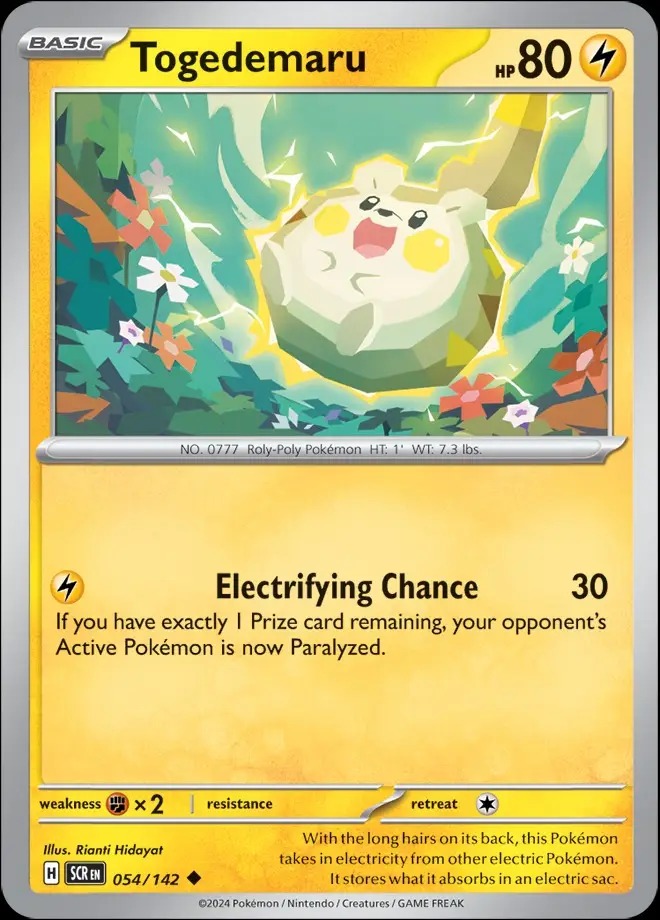 Karta Pokémon: Stellar Crown - 054 - Togedemaru (Reverse Holo)