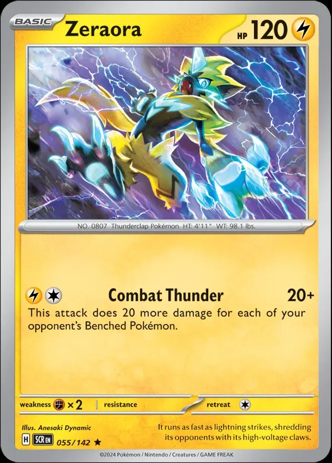 Karta Pokémon: Stellar Crown - 055 - Zeraora (Holo)
