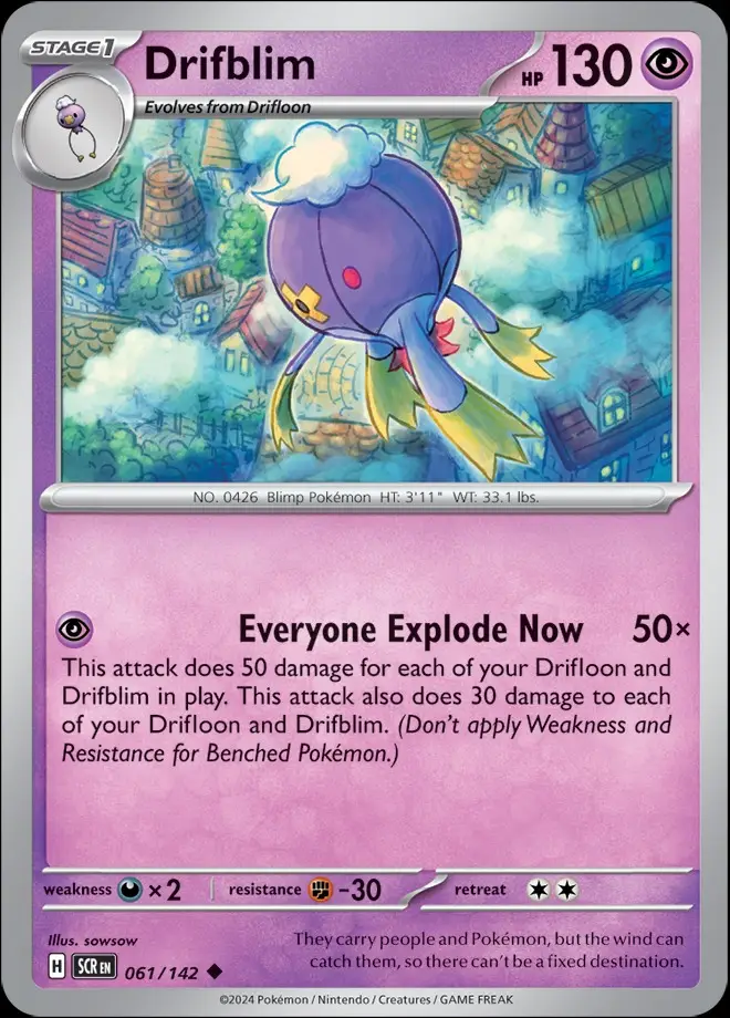 Karta Pokémon: Stellar Crown - 061 - Drifblim