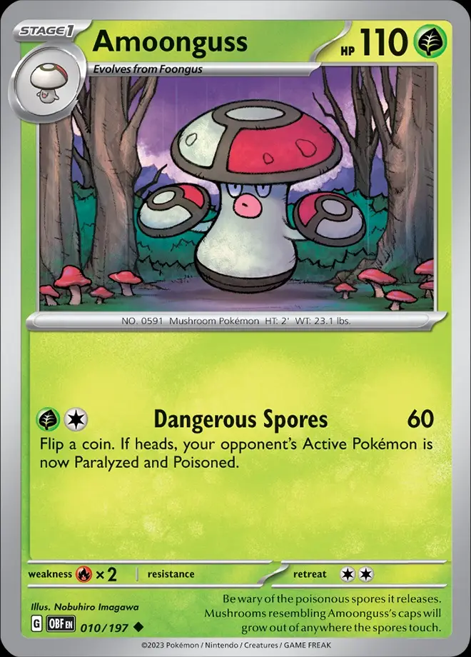 Karta Pokémon: Obsidian Flames - 010 - Amoonguss (Reverse Holo)